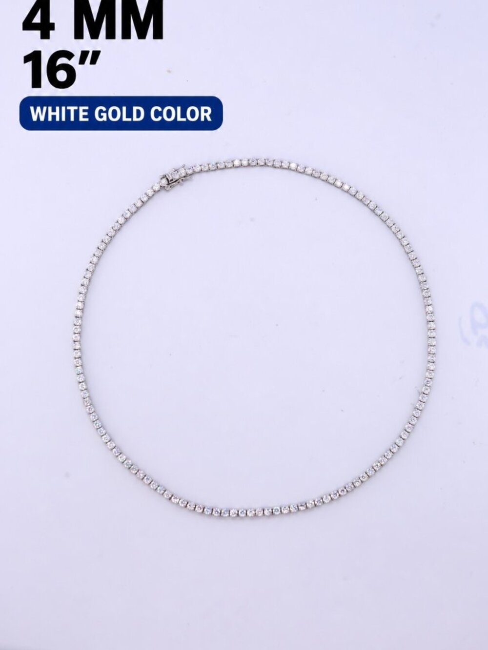 LEKANI 4mm Moissanite Tennis Necklace S925 Silver 16 in